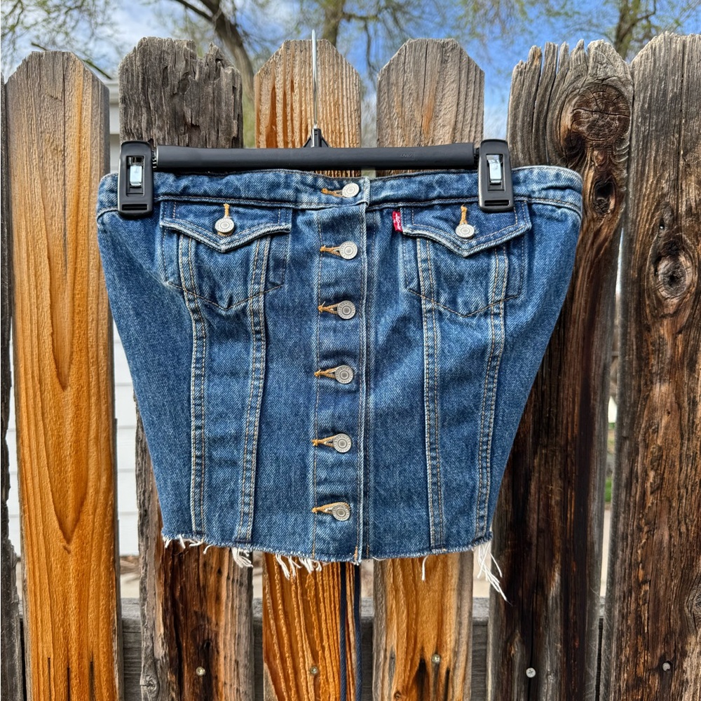 levi’s denim lace up corset
